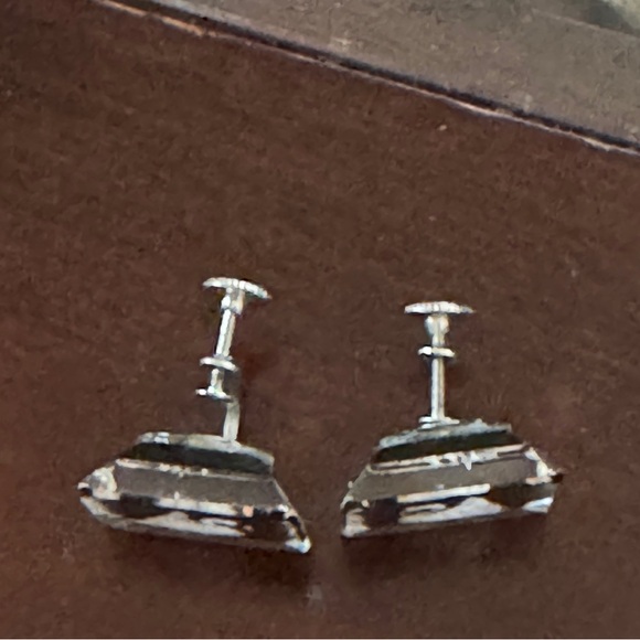 Vintage Black and White Swan Lucite Earrings - Picture 8 of 14